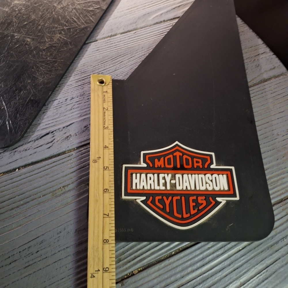 Harley-Davidson Black And Orange Mud Flaps Universal - Picture 2 of 8